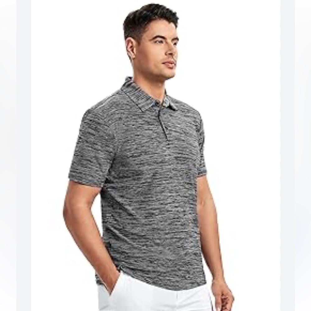 Lindbergh NWT Space Dyed Gray Polo Shirt Size S